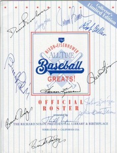 Rare Nixon Eisenhower All Time Baseball Greats Signed With 12 Signatures