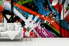 3D Abstract Graffiti Wallpaper Wall Mural Removable Self-adhesive Sticker 112
