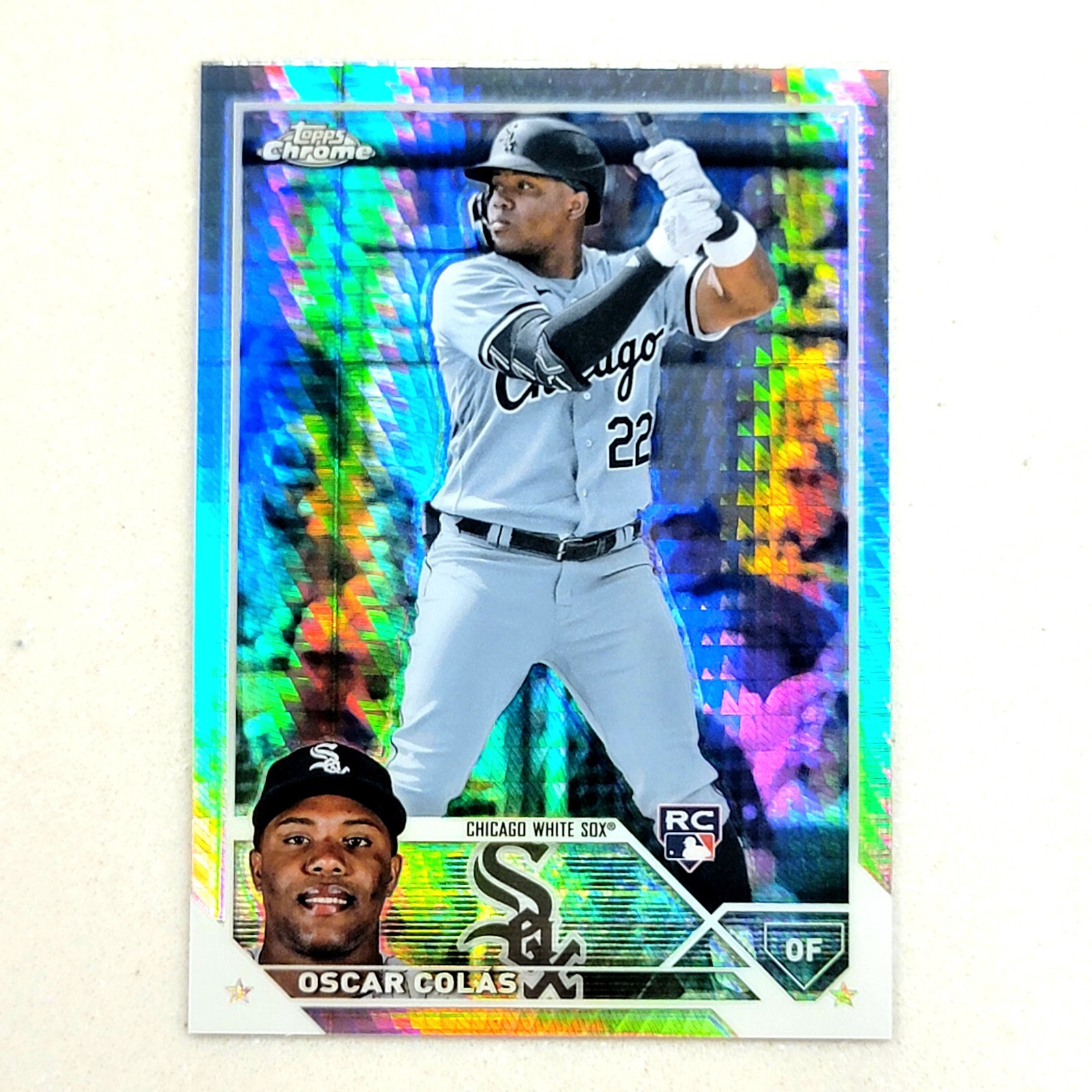 2023 Topps Chrome OSCAR COLAS RC Rookie Prism Refractor #145 White Sox