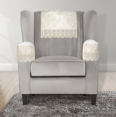 4er Pack Jacquard Blumen Spitze Sofa Schonbezüge Sessel Sessellehnen & Armkappen