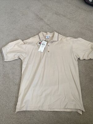 Ibex Cotton Polo Mens Medium M Casual Short Sleeve Tan