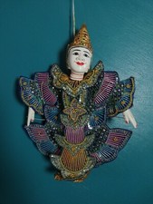 MARIONNETTE ancienne théatre Birmane à fil et bois 