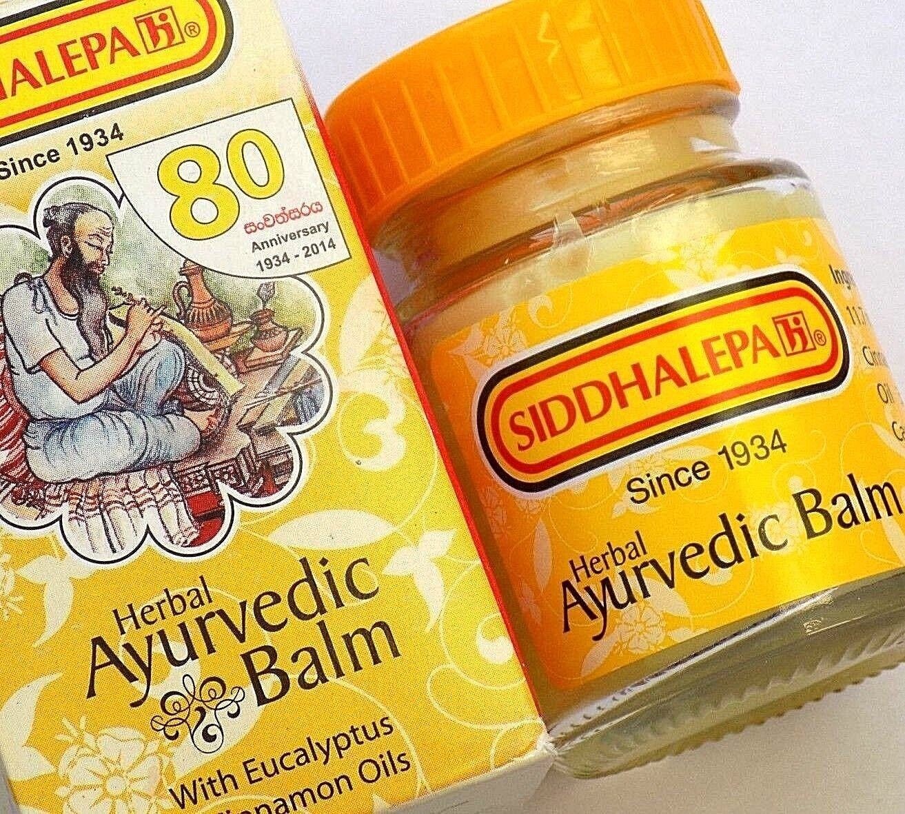 Siddhalepa Ayurvedischer Kräuterbalsam Schmerzen Erkältungsgrippe Kopfschmerzen 3 x 50 g (150 g)