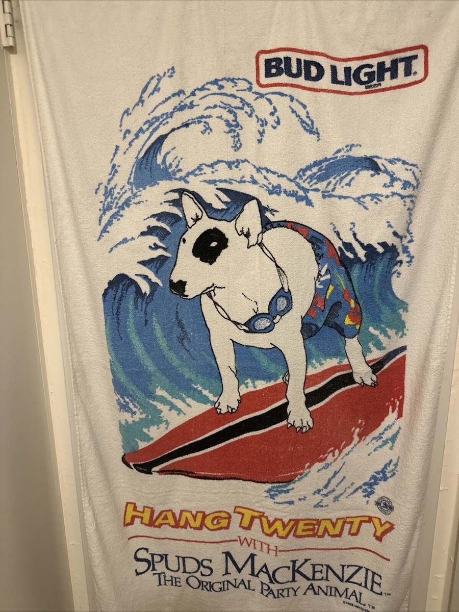 Vintage 1986 Spuds MacKenzie Beach Towel Bud Light Party