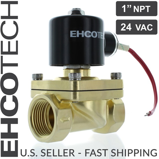 1" NPT 24VAC Electric Solenoid Valve Brass Water Air Gas 24Volt AC NC