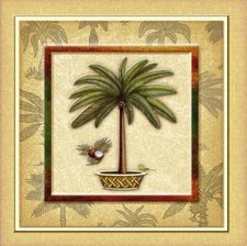 Ceramic Backsplash Tile Mural Floral Kitchen/Bathroom - Coconut Palm 2