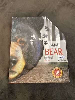 Madd CAPP Puzzle NEW I AM Bear 300 Pieces Animal Shaped Jigsaw Puzzle 16x16