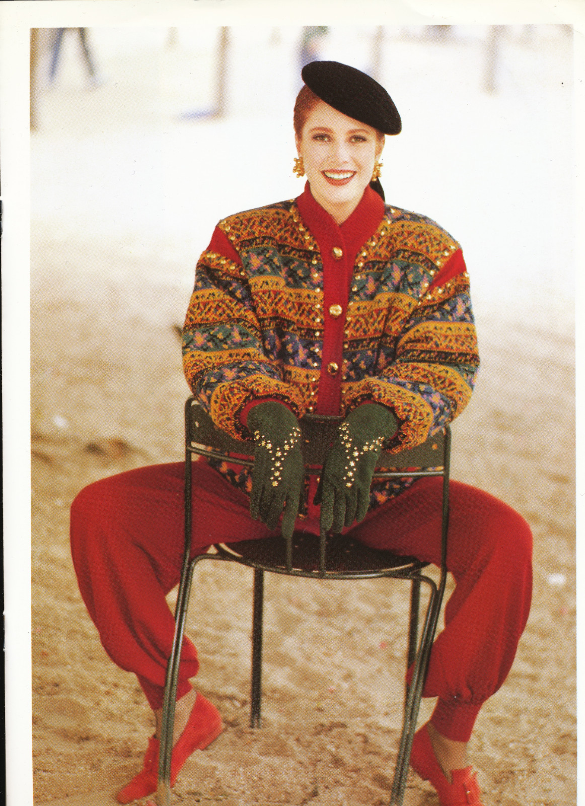 Gonna Vintage YSL Yves Saint Laurent Rive Sinistra Rossa Autunno Inverno 1989 1990