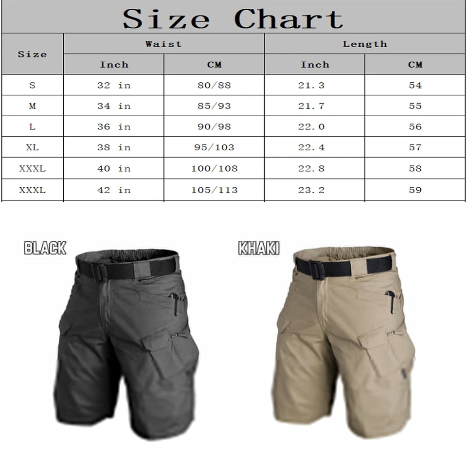 Pantalones Cortos Tácticos Para Hombres Pantalones Cortos de Carga Exterior Impermeables Senderismo Pesca Pista Pantalones Cortos Foto 2 de 4