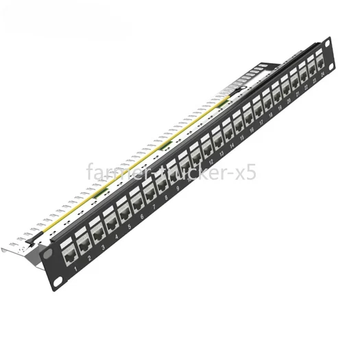 24 Ports 1U Patch Panel FTP LAN With CAT7 CAT6A CAT6 RJ45 Shielded Keystone Jack