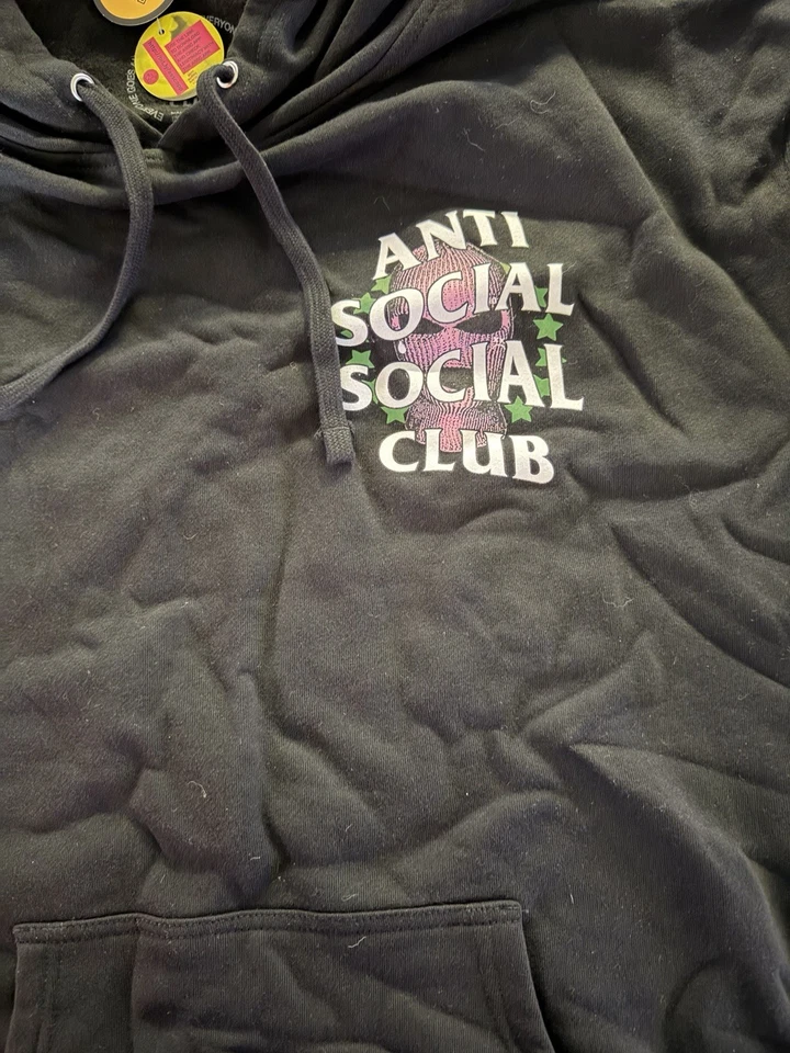 Sudadera con Capucha Anti Social Social Club Sadboyz Clave Ali XXL / 2XL Negra Nueva con Etiquetas Foto 2 de 3