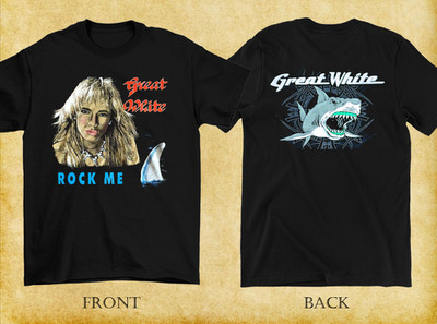 2 sides Rock Me Great White Shirt Classic Black Unisex Men S-5XL 1V0619