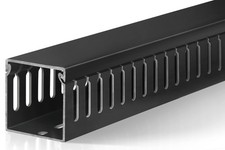 99-in 6x16.5 Black Cable Raceway, H2xW2, PVC, Open Slot, Server Rack Wire