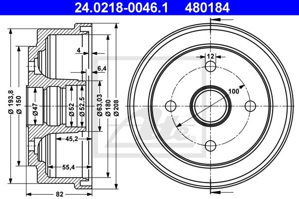 Tambour de frein ATE pour Suzuki Wagon R Plus 1.3 essence à 5 portes arrière