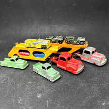 Tootsietoy Double Auto Transport Semi Car Hauler Truck Diecast 1950s Lot of 9