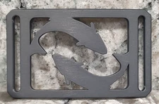 GRIP6 BELT BUCKLE - NATURALIST SALMON FISH / GUNMETAL GRAY - 1.5 INCH WIDE