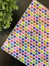 RAINBOW HEARTS Design Tissue Paper Sheets Choose Size & Package Amount