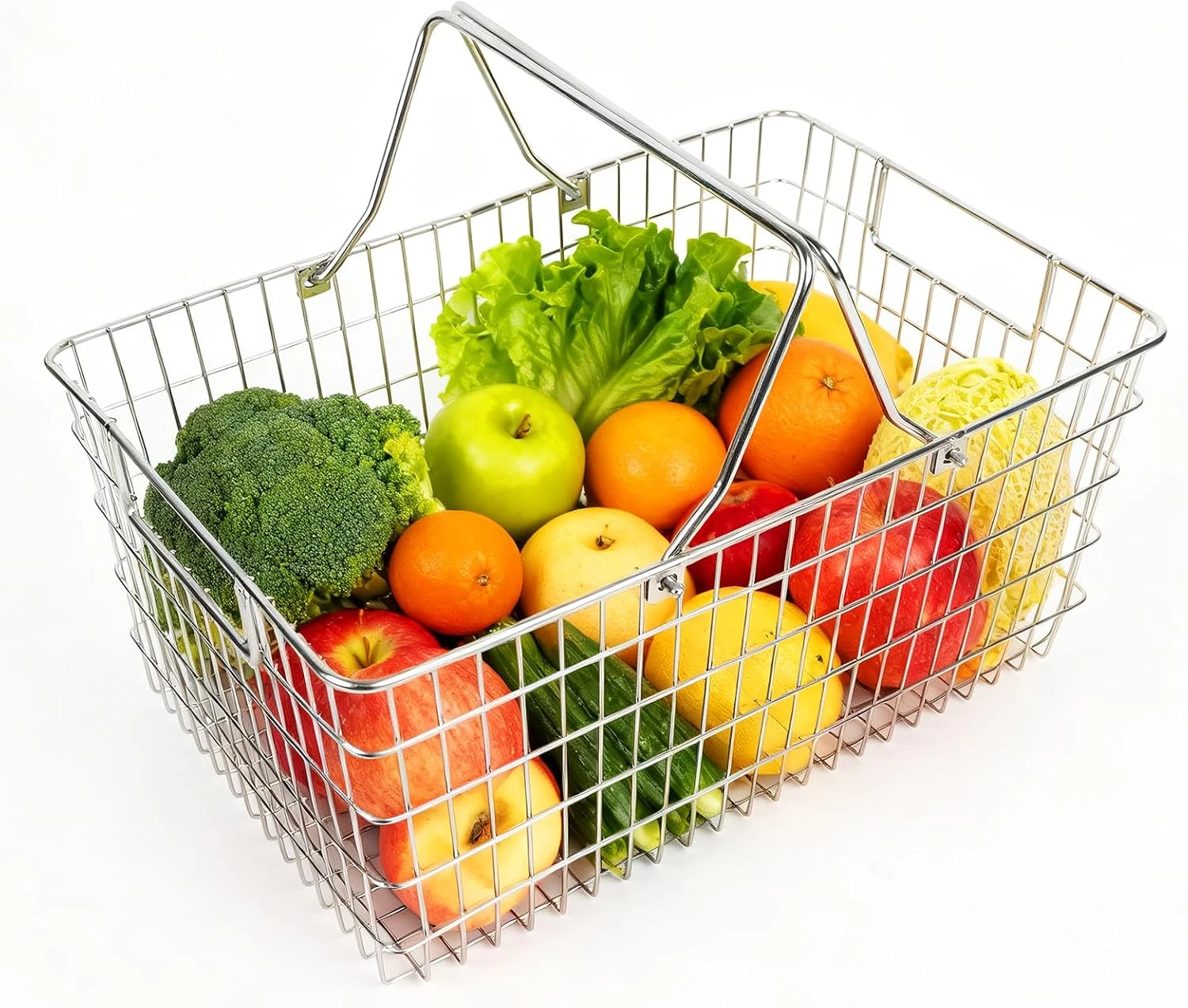 Wire Harvest Basket, Kitchen Organizers and Storage with Foldable Handle - 15.0"