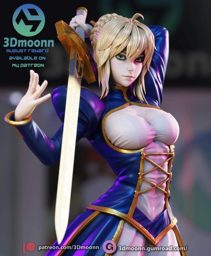 1:12 Fated Saber of the Grand Order | Anime Resin Garage Kit | 3Dmoonn - Picture 12 of 13