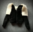 Vintage Mattel  Barbie 1962 Pak (Cardigan Sweater )Black W/White Angora Collar