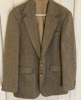 Reed St. James Men s 44 Western Wear Tweed Wool blend Sport Coat Elbow suede