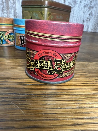 Vintage 70's TEA Canisters- 5 Metal Tins - Tea Storage Box Amber Blend Chein Set - Picture 5 of 20