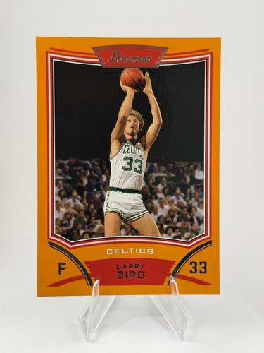 2008-09 Bowman Larry Bird #109 Orange Parallel 196/299 Boston Celtics HOF