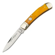 BOKER® Treebrand Lockback Smooth Yellow Bone Classic EDC Pocket Knife 2.95" D2