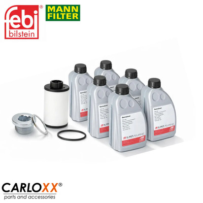 6L FEBI Transmission Oil + MANN Gear Filter for Audi Seat Skoda VW DQ250 6-Speed
