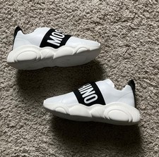 MOSCHINO WOMENS TEDDY BRAND LOGO TAPE SNEAKER...