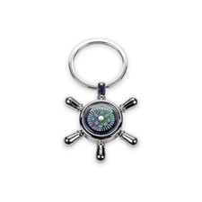 8 PZ Portachiavi metallo TIMONE con BUSSOLE 5 cm BOMBONIERA 1FUO