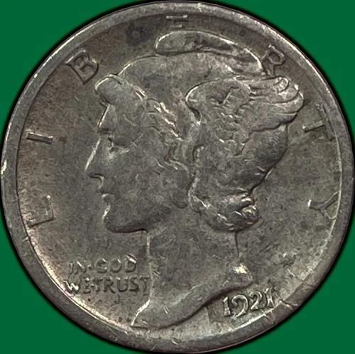 1921-D Mercury Dime Silver Choice Fine F+ Coin #33260
