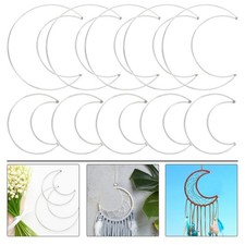 10 Pcs Moon Shaped Dream Catcher Metal Dreamcatcher Hoop Tone