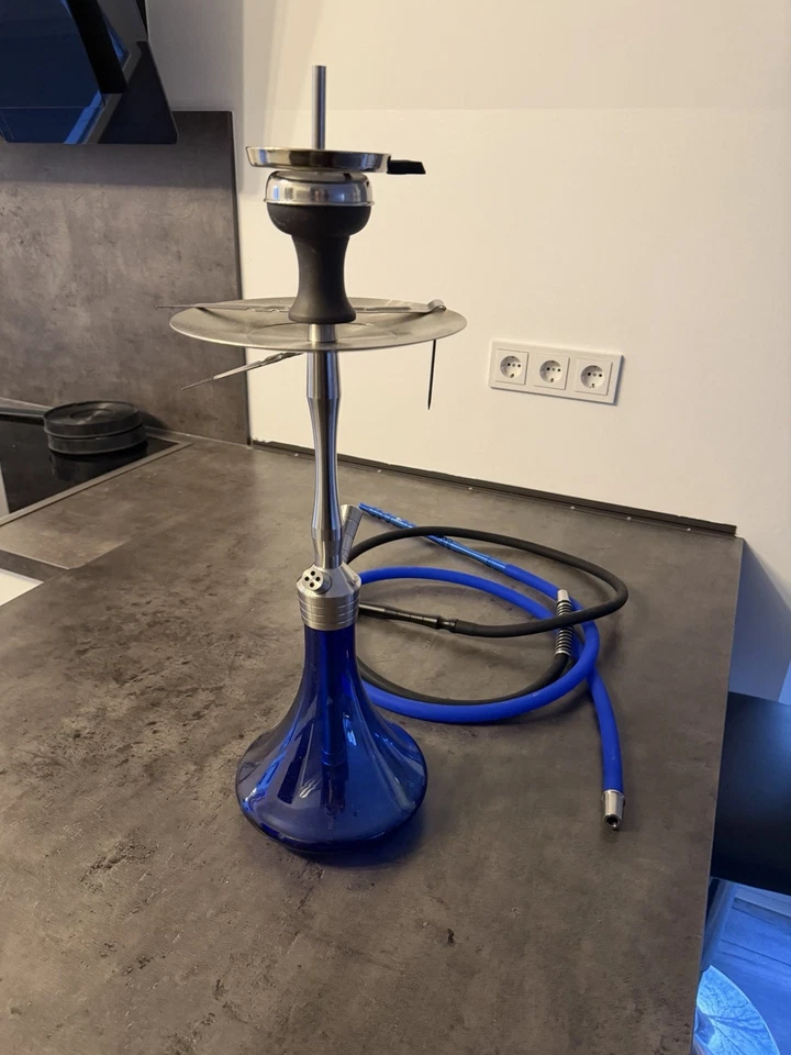 Aladin MVP 360 Shisha Edelstahl In Blau mit 2 Schläuchen 3x Benutzt Wie Neu - Bild 3 von 4