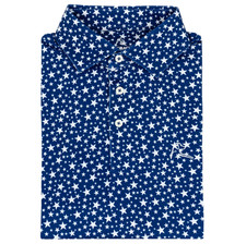 New, Rhoback The Stars Men's Short Sleeve Performance Polo