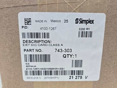 Simplex 4100-1267 EXPANSION SIG CARD CLASS A Module FAST FREE SHIPPING a