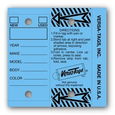 Genuine Versa-Tag Key Tags – Half-Pack - 125 Key Tags & Key Rings per Box Blue