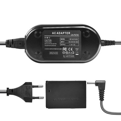 Netzteil mit Akkuadapter für Canon EOS M M10 - ersetzt Canon ACK-E12 - 7,4V 2A