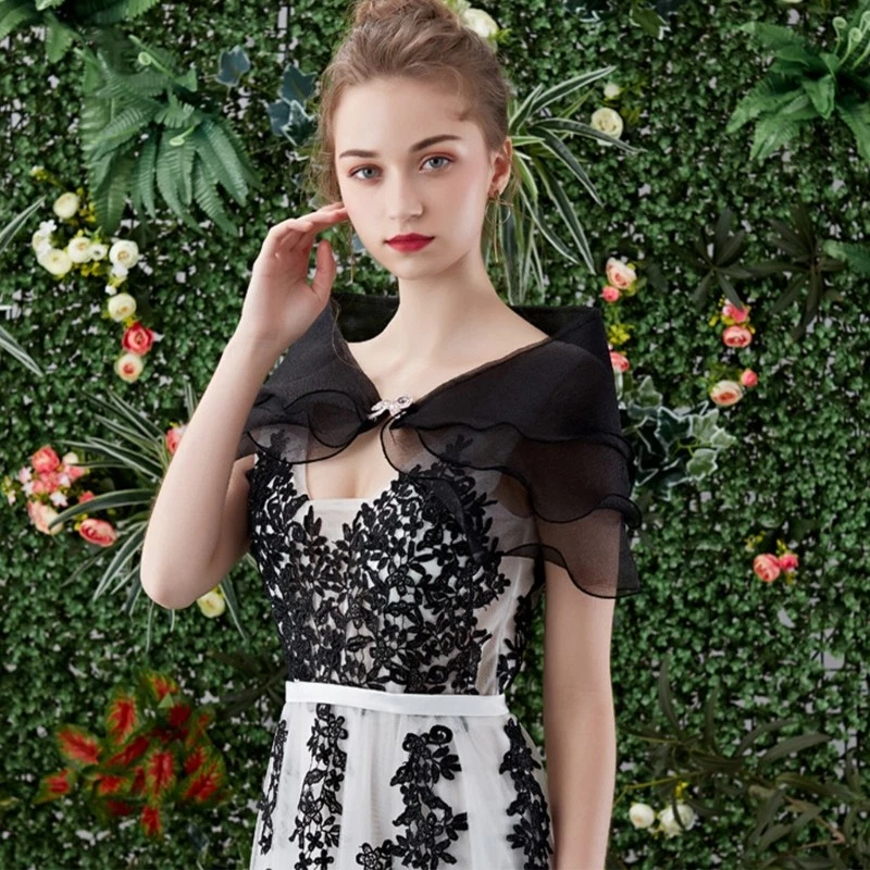 Comfortable Bridal Wrap Shoulder Shawl Ruffle Cover Up for Weddings Photoshoots - Image 2 of 4