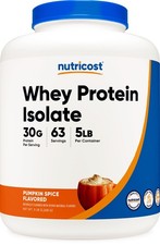 Nutricost Whey Protein Isolate Powder (Pumpkin Spice) 5 LB - 30g of Protein 15.00 per gallon