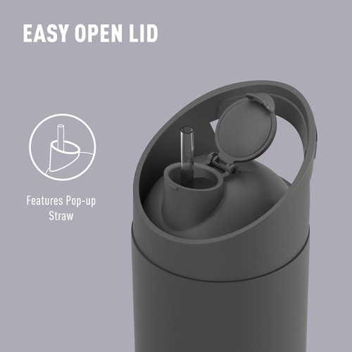 asobu Cosmic Water Bottle - 32oz/1 ltr Stainless Steel Chilled Black - Picture 4 of 7