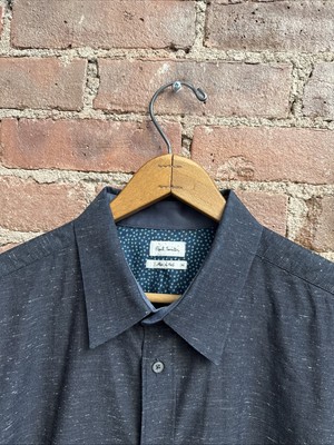 Paul Smith Men s Shirt, Sz XL, Black Cotton Medley, Italy