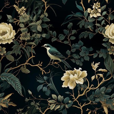Nukofal Dark Floral Peel and Stick Wallpaper Vintage Floral Contact Paper 16....