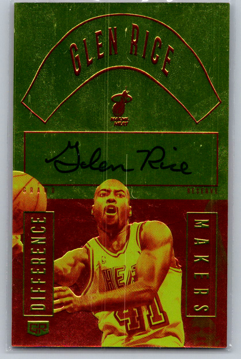 2016-17 Panini Grand Reserve Difference Makers /99 Glen Rice #27 Auto HEAT