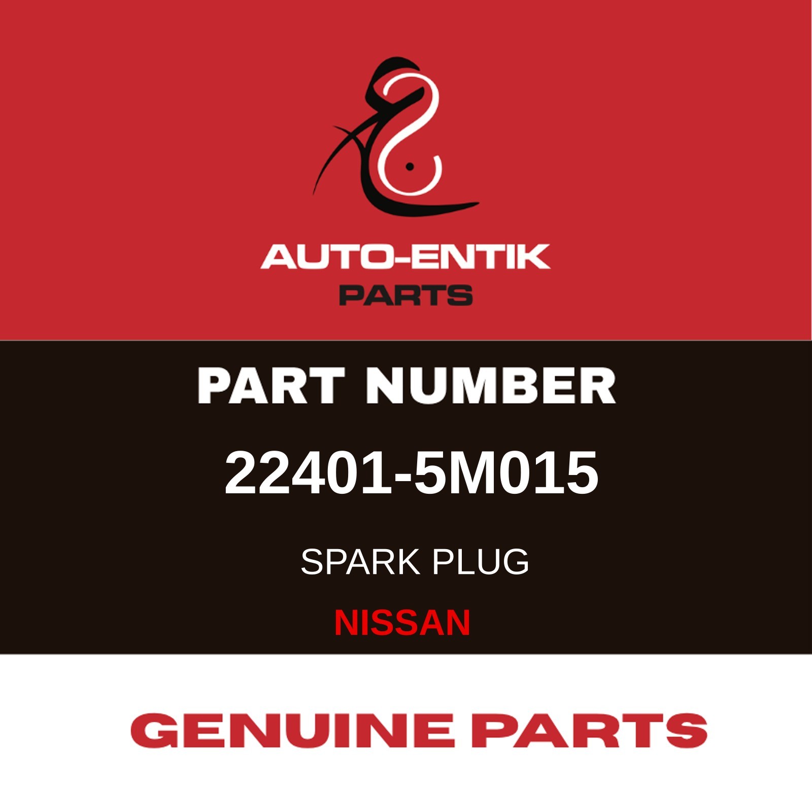 22401-5M015  GENUINE PARTS FOR NISSAN  PLUG-SPARK SET OF 10