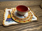 Vintage Queen of Hearts Tin Litho Children’s Tea Set Tray Cup Saucer Plate — photo 2
