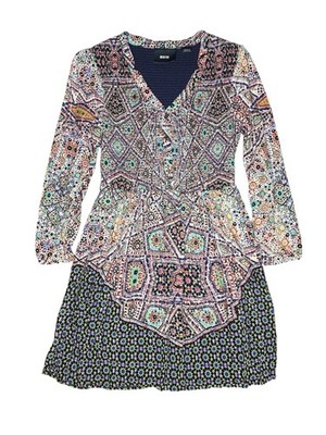 Maeve Anthropologie Smocked Tiled Amethyst Boho Mini Dress XS Petite