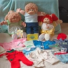 Cabbage Patch Kids Lot of 3 16in Girl Dolls Blonde Curly Blue Eyes Papers Signed
