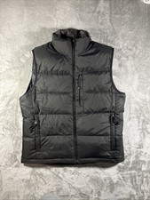 LL Bean Men  s Goose Down Hiking Puffer Snap Vest Black Size S