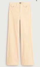 J CREW SIZE 31 Wide-leg trouser in washed velvet In Peche Clair Peach CP818